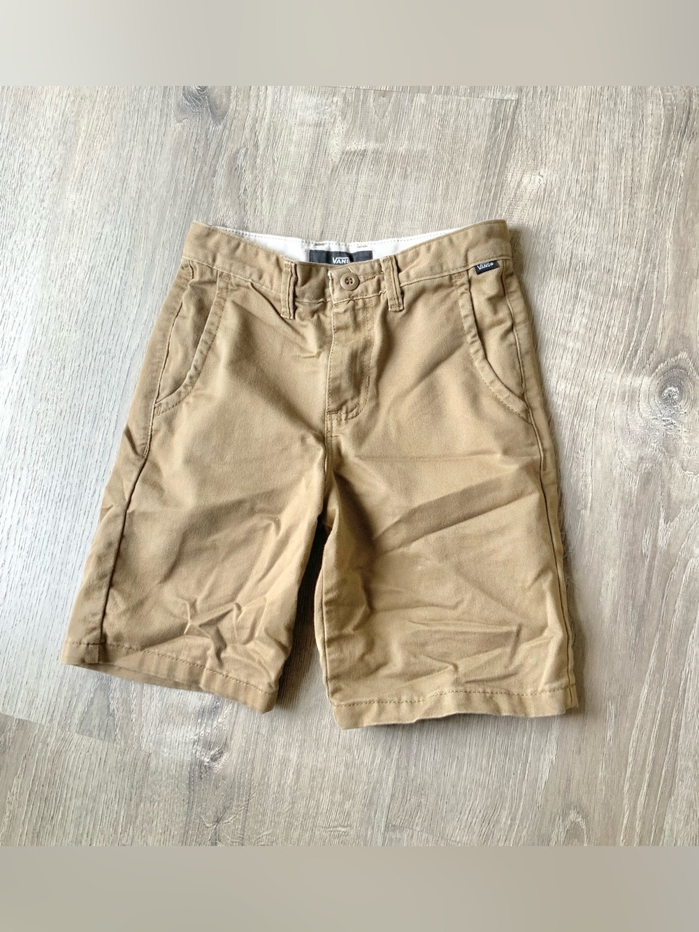 Vans Khaki Flat-Front Chino Shorts Boys 26 (12)
